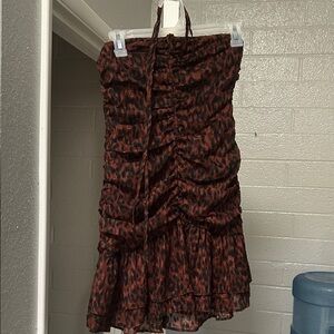 Leopard Print Halter Mini Dress